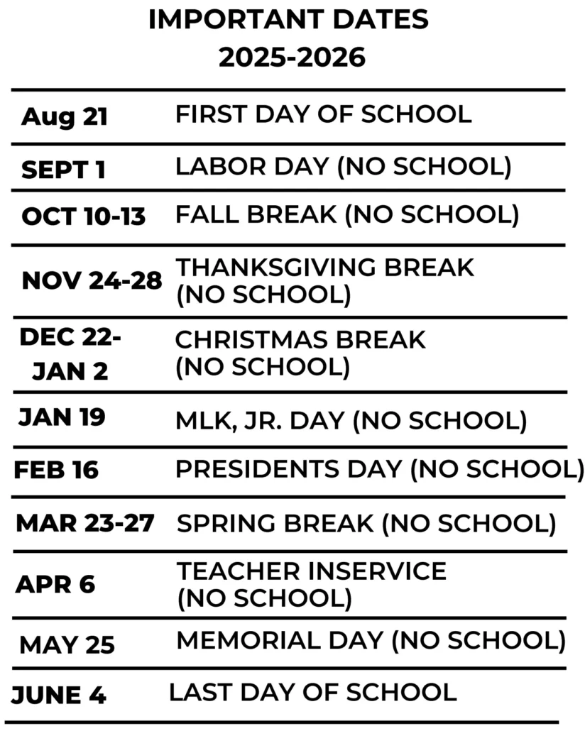 2025-2026 SAA Important Dates